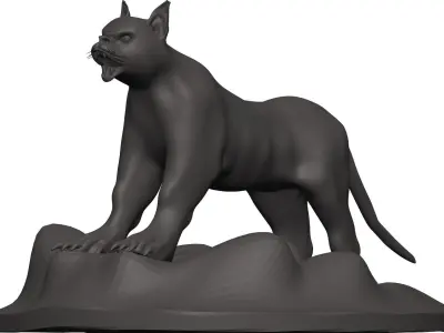 Caracal statue of tiger 3D model