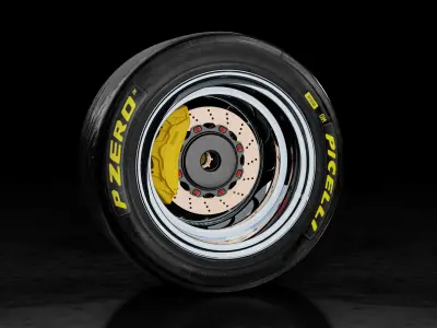 Ferrari Car Wheel Model and PBR Texture 3D model