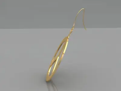 Classic earrings E01 3D model