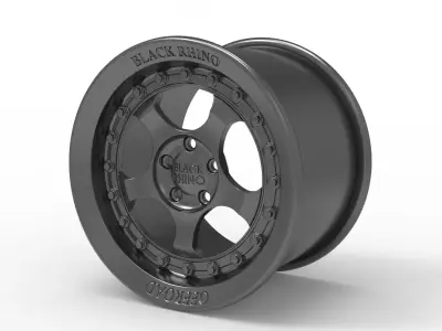 black rhino wheel rim model 3D print model