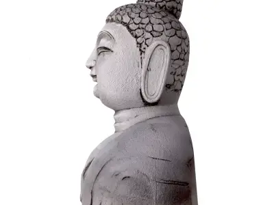 Stone Garden Buddha Bust 3D model