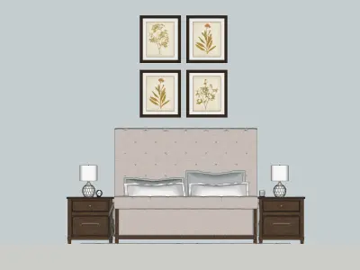 Queen Bed ASHLEY Hillcott 3D model