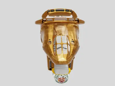 Luxury Sci Fi Shuttle 3D Model Golden Space Freighter Low-poly 3D model