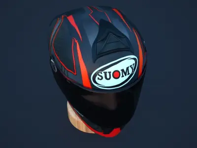 biker helmet Low-poly 3D model