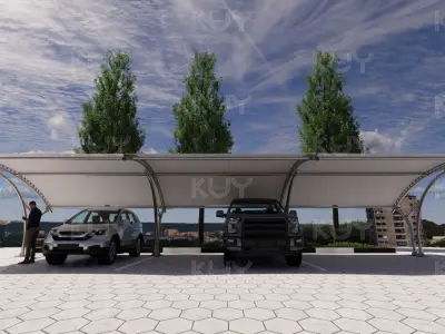 Roof structure for car parking and walkways 1 3D model