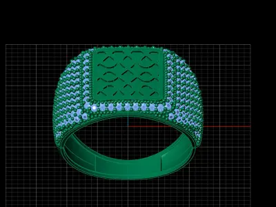 Print Ready STL 3DM  Gents Rings Diamond Men Ring  3D print model 146