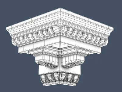Decorative Crown Molding 3D model 4