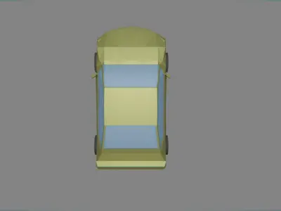 Low Poly car in polygons Low-poly 3D model