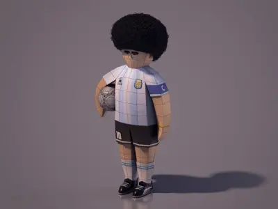 Diego Armando Maradona - Lowpoly Low-poly 3D model