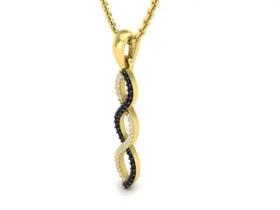 AV 485 Diamond Ladies Swirl Pendant 3D print model