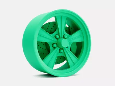 15x7 Radir Tri Ribb Wheel and Brake 3D print model