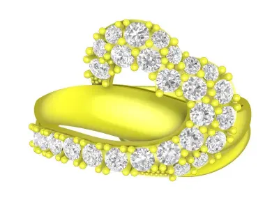 5210 luxury diamond art heart ring 3D print model