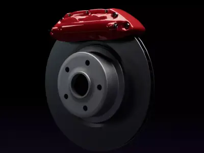 4 piston disc brakes Low-poly 3D model