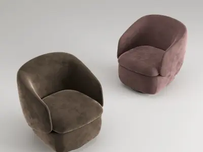 Crescent Swivel Chair Low-poly 3D model