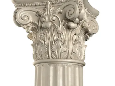 Classical round columns 3D model purchase