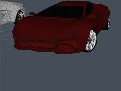 Avtomobil dizayni  Low-poly 3D model