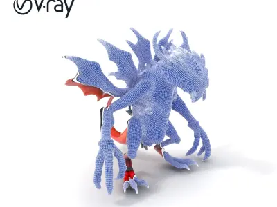 Fierce Dragon Creature Model Pack Low-poly 3D model