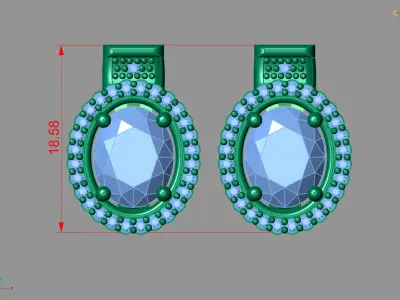 Women Earrings 3DM STL Womens Earring Renders 3D print models   3D print model 11