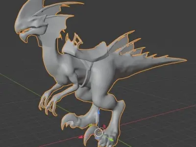 Base Mesh World war Dragon  Low-poly 3D model