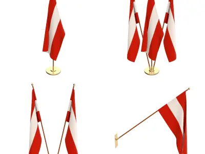 Austria Flag Pack 3D model