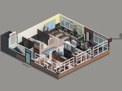 low poly house 1 Low-poly 3D model