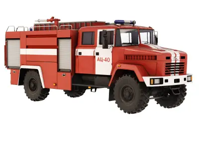 KrAZ 5233 NE AC-40 fire truck 2013 3D model