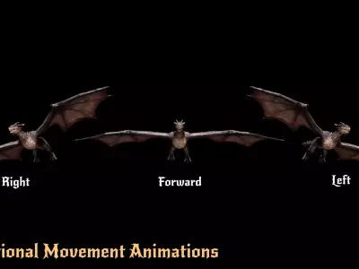 Red Wyvern Dragon Low-poly 3D model