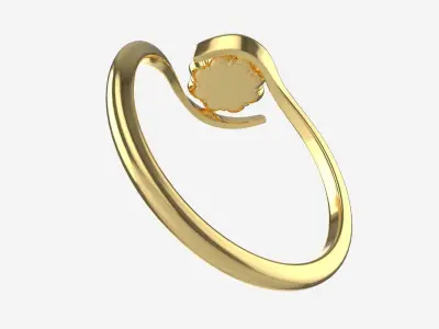 Gold Diamond Ring Jewelry 05 3D model