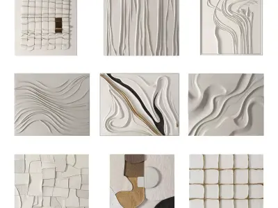 Wall Decor Set 04 3D Model Collection