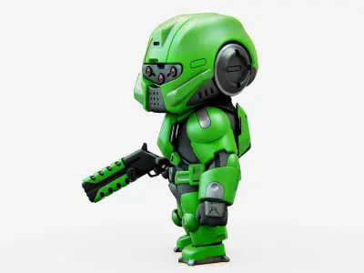 TOON TROOPER B-260 Rigged for Unreal Engine - Unity - MIXAMO 3D model