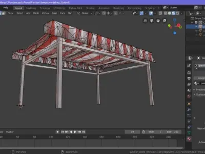 Awning - Tabernacle - Pavilion Low-poly 3D model