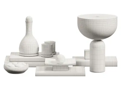 Coffee Table Decorative Set 3D model