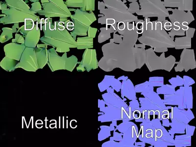 Green Aloe Vera model pack Low-poly 3D model