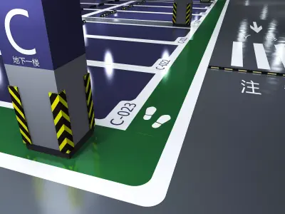 Parking Low-poly 3D model buy