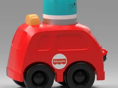 Red rattle car  3D model