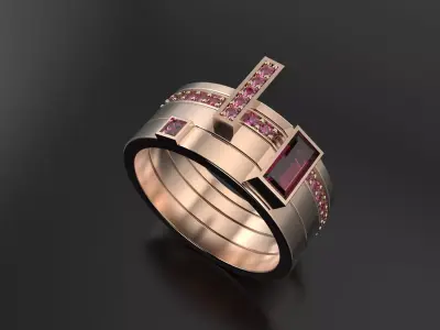 Abstract ring 3D print model