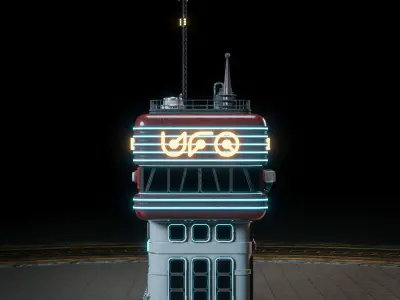 SCIFI ATOMPUNK BUILDING 06 Low-poly 3D model