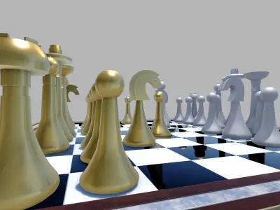 Chess Board Simple Free 3D model