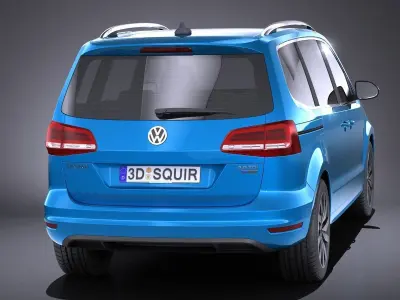 Volkswagen Sharan 2016 VRAY 3D model