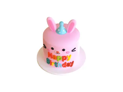 Low-Poly Birthday Cake 06  Low-poly 3D model