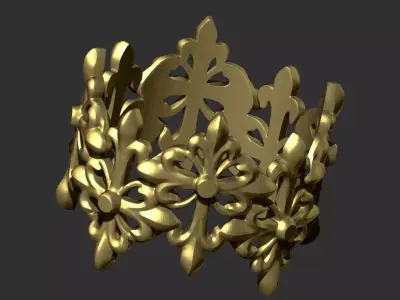 Multi Floral Ring de lis 3D print model