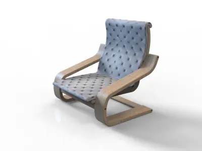 Simple Lounge Chair Low-poly 3D model