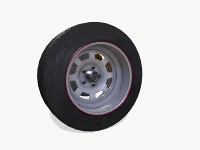 Rally wheel Good Year Low-poly 3D model