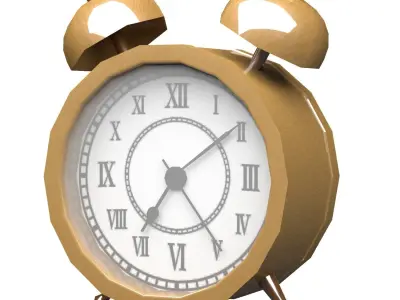 Golden Clocks Free low-poly 3D model