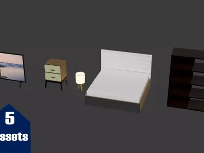 interior essentials 3d models Low-poly 3D model