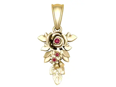 ROSE PENDENT GOLD 3D print model