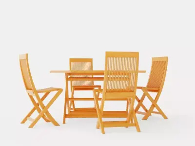 Viken dining set Low-poly 3D model
