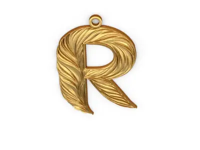 Alphabet Letter R Pendant  3D print model