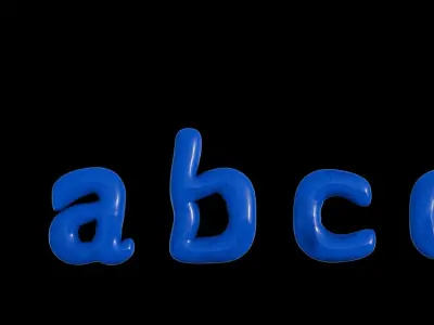Alphabet Balloons and Numbers 3D model complete  with material  Low-poly 3D model