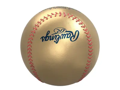 Rawlings Gold Leather Baseball 3D model